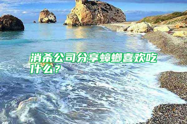 消殺公司分享蟑螂喜歡吃什么？
