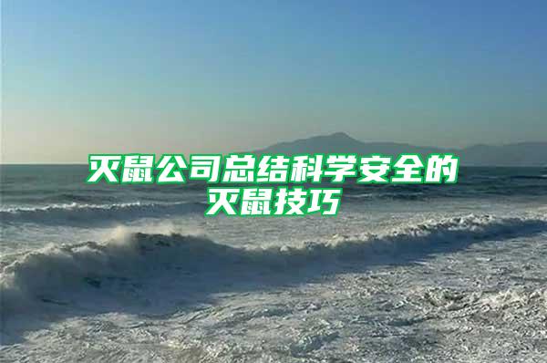 滅鼠公司總結科學安全的滅鼠技巧
