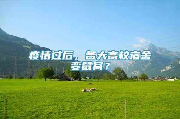 疫情過后，各大高校宿舍變鼠窩？