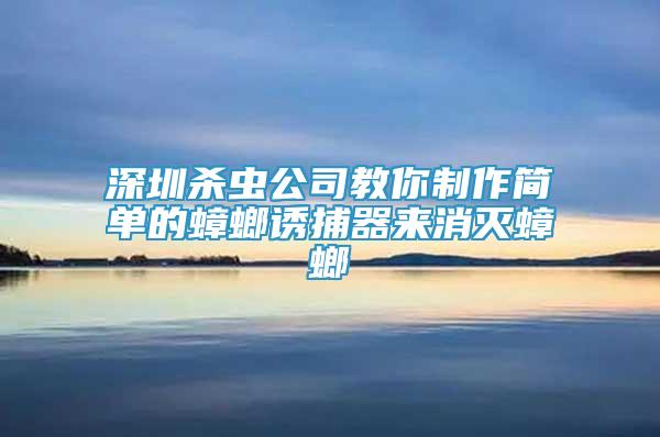 深圳殺蟲公司教你制作簡單的蟑螂誘捕器來消滅蟑螂
