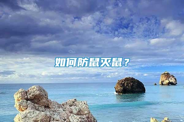 如何防鼠滅鼠？