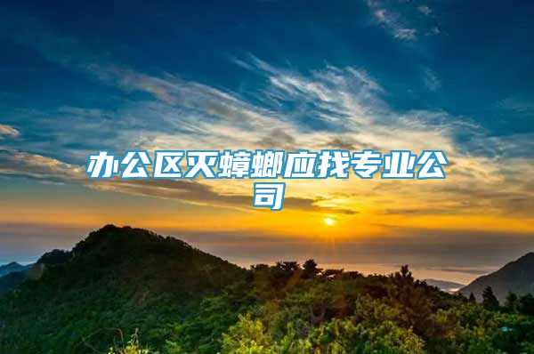 辦公區(qū)滅蟑螂應找專業(yè)公司